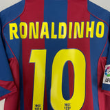 Shop 2004/05 BARCELONA RONALDINHO #10 HOME SHIRT (M) NIKE, classic football shirts, vintage football shirts & retro soccer jerseys at Cult Kits