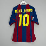 Shop 2004/05 BARCELONA RONALDINHO #10 HOME SHIRT (M) NIKE, classic football shirts, vintage football shirts & retro soccer jerseys at Cult Kits