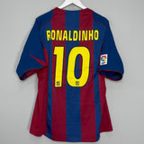 Shop 2004/05 BARCELONA RONALDINHO #10 HOME SHIRT (XL) NIKE, classic football shirts, vintage football shirts & retro soccer jerseys at Cult Kits