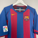 Shop 2004/05 BARCELONA RONALDINHO #10 HOME SHIRT (XL) NIKE, classic football shirts, vintage football shirts & retro soccer jerseys at Cult Kits