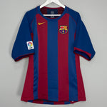 Shop 2004/05 BARCELONA RONALDINHO #10 HOME SHIRT (XL) NIKE, classic football shirts, vintage football shirts & retro soccer jerseys at Cult Kits
