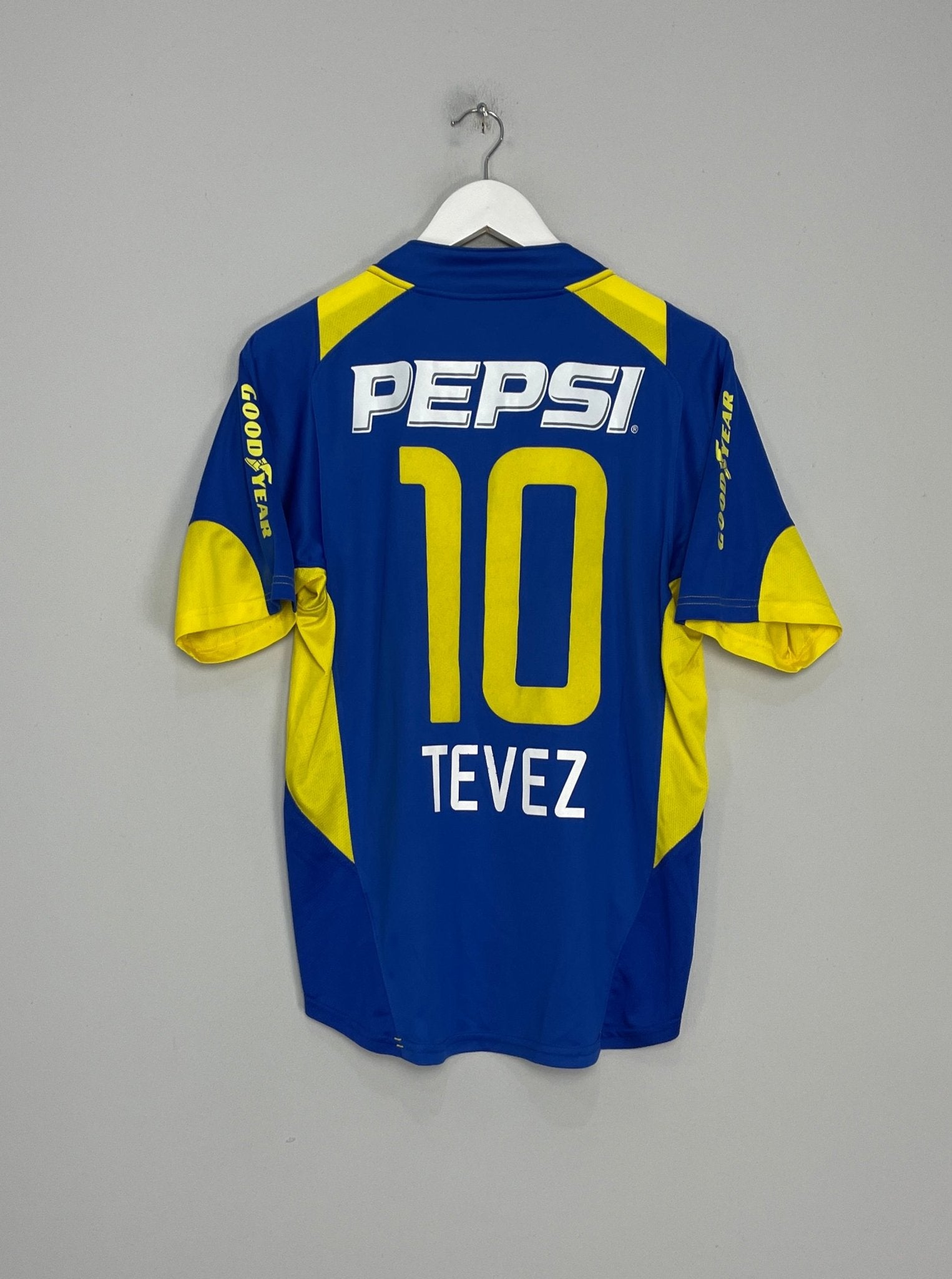 Shop 2004/05 BOCA JUNIORS TEVEZ #10 HOME SHIRT (M) NIKE, classic football shirts, vintage football shirts & retro soccer jerseys at Cult Kits