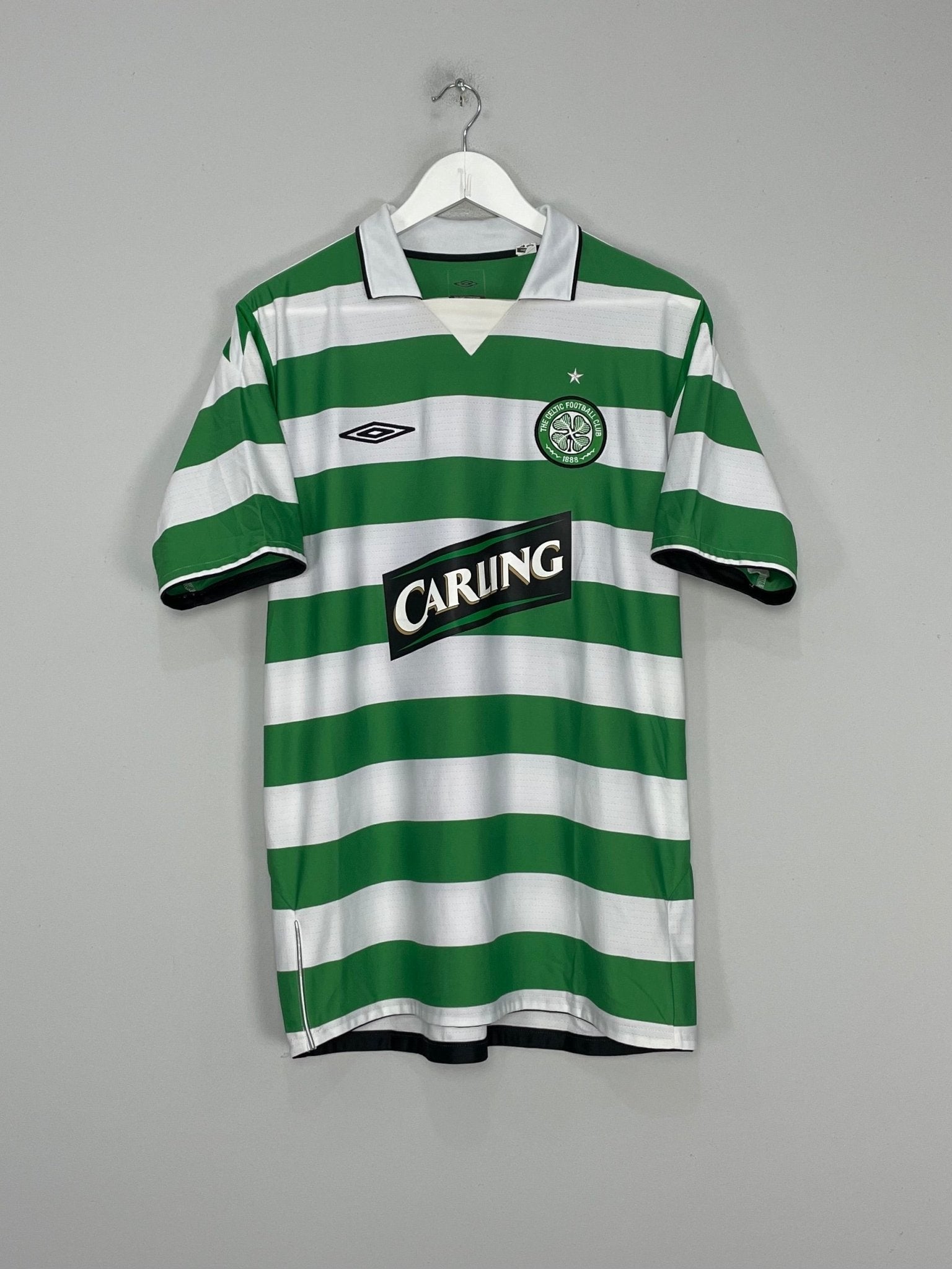 Shop 2004/05 CELTIC LARSSON #7 HOME SHIRT (L) UMBRO, classic football shirts, vintage football shirts & retro soccer jerseys at Cult Kits