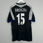 Shop 2004/05 CHELSEA DROGBA #15 AWAY SHIRT (XL) UMBRO, classic football shirts, vintage football shirts & retro soccer jerseys at Cult Kits