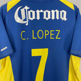 Shop 2004/05 CLUB AMERICA C.LOPEZ #7 AWAY SHIRT (XL) NIKE, classic football shirts, vintage football shirts & retro soccer jerseys at Cult Kits