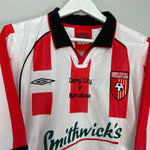Shop 2004/05 DERRY CITY #18 *MATCH ISSUE* HOME SHIRT (XXL) UMBRO, classic football shirts, vintage football shirts & retro soccer jerseys at Cult Kits