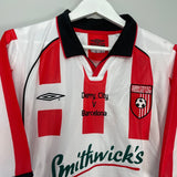 Shop 2004/05 DERRY CITY #18 *MATCH ISSUE* HOME SHIRT (XXL) UMBRO, classic football shirts, vintage football shirts & retro soccer jerseys at Cult Kits