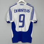 Shop 2004/05 GREECE CHARISTEAS #9 HOME SHIRT (M) ADIDAS, classic football shirts, vintage football shirts & retro soccer jerseys at Cult Kits