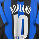 Shop 2004/05 INTER MILAN ADRIANO #10 HOME SHIRT (M) NIKE, classic football shirts, vintage football shirts & retro soccer jerseys at Cult Kits