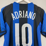 Shop 2004/05 INTER MILAN ADRIANO #10 HOME SHIRT (M) NIKE, classic football shirts, vintage football shirts & retro soccer jerseys at Cult Kits