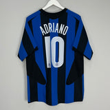 Shop 2004/05 INTER MILAN ADRIANO #10 HOME SHIRT (M) NIKE, classic football shirts, vintage football shirts & retro soccer jerseys at Cult Kits
