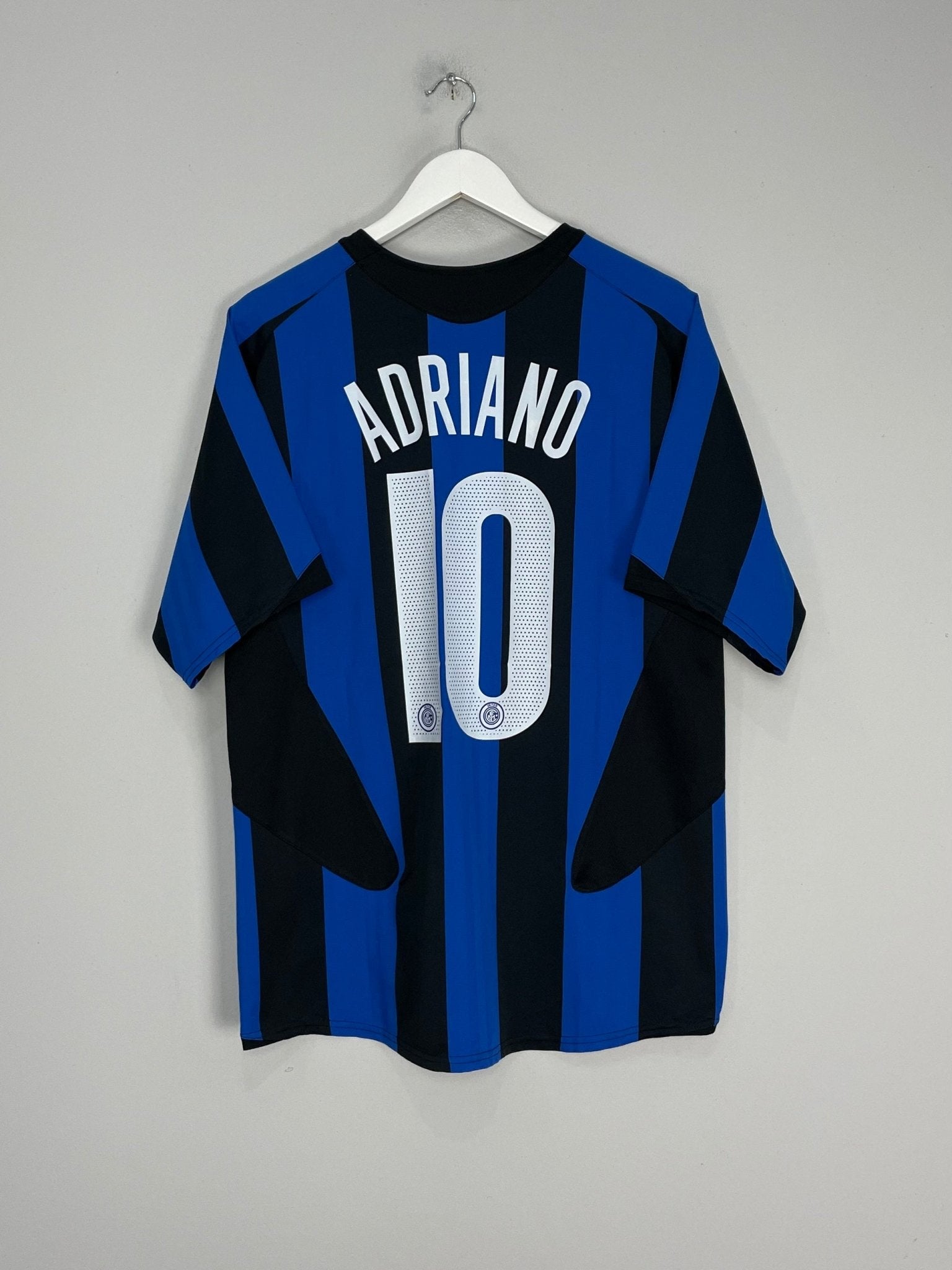 Shop 2004/05 INTER MILAN ADRIANO #10 HOME SHIRT (M) NIKE, classic football shirts, vintage football shirts & retro soccer jerseys at Cult Kits