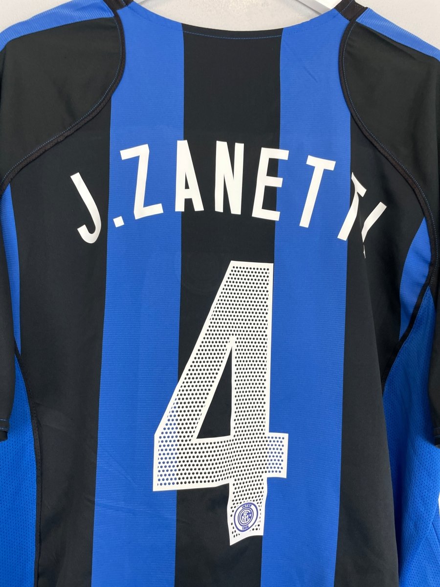 2004/05 INTER MILAN J.ZANETTI 4 HOME SHIRT (XL) NIKE - Cult Kits - XL - Buy Vintage Football Shirts, Authentic Retro Football Shirts For Sale, Classic Football Shirts & Soccer Jersey