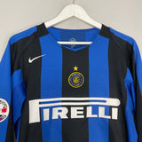 Shop 2004/05 INTER MILAN RECOBA #20 L/S HOME SHIRT (M) NIKE, classic football shirts, vintage football shirts & retro soccer jerseys at Cult Kits