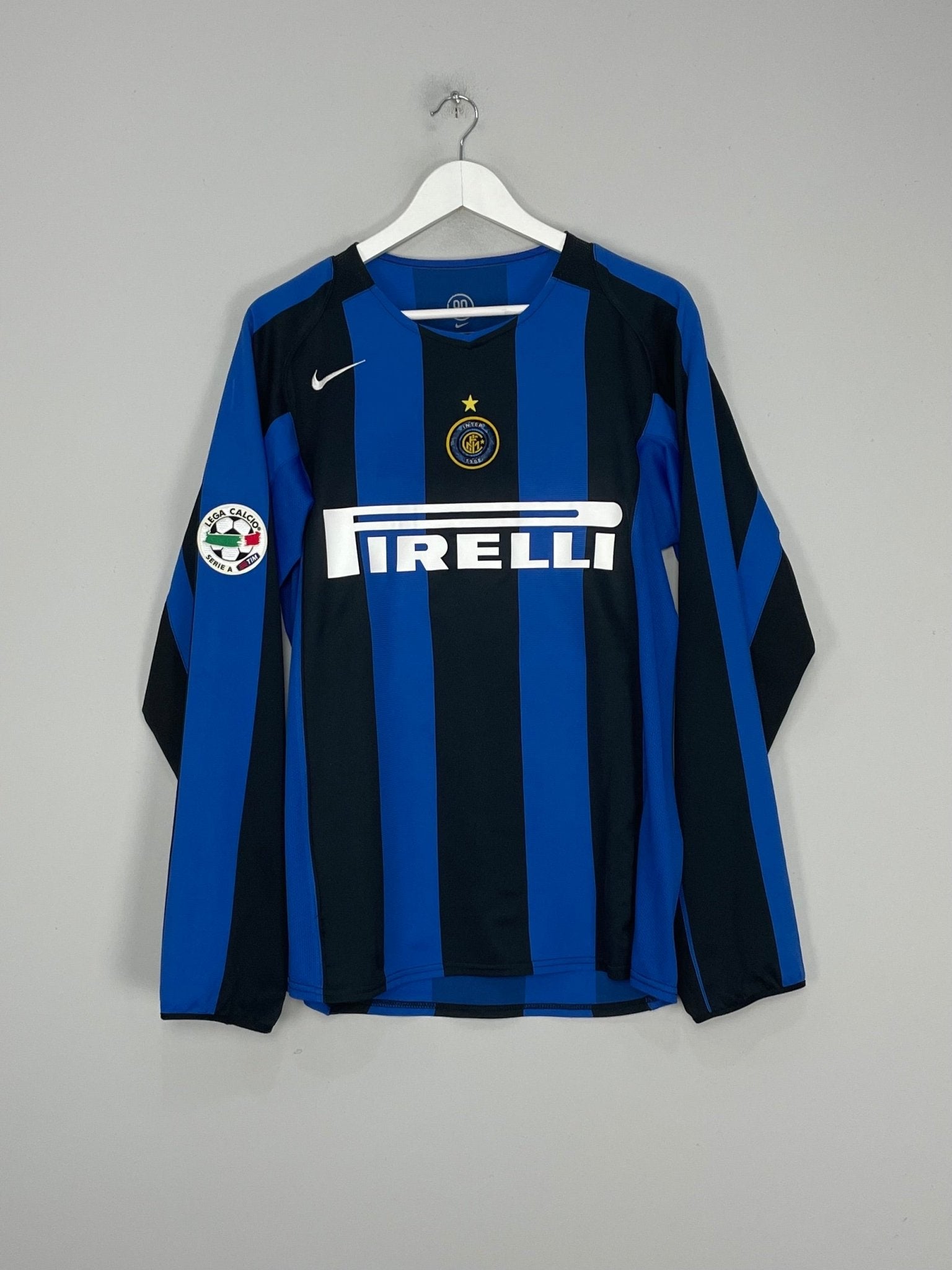 Shop 2004/05 INTER MILAN RECOBA #20 L/S HOME SHIRT (M) NIKE, classic football shirts, vintage football shirts & retro soccer jerseys at Cult Kits