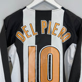 Shop 2004/05 JUVENTUS DEL PIERO #10 L/S HOME SHIRT (S) NIKE, classic football shirts, vintage football shirts & retro soccer jerseys at Cult Kits
