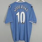 Shop 2004/05 MANCHESTER CITY SIBIERSKI #10 HOME SHIRT (XL) REEBOK, classic football shirts, vintage football shirts & retro soccer jerseys at Cult Kits
