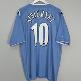 Shop 2004/05 MANCHESTER CITY SIBIERSKI #10 HOME SHIRT (XL) REEBOK, classic football shirts, vintage football shirts & retro soccer jerseys at Cult Kits