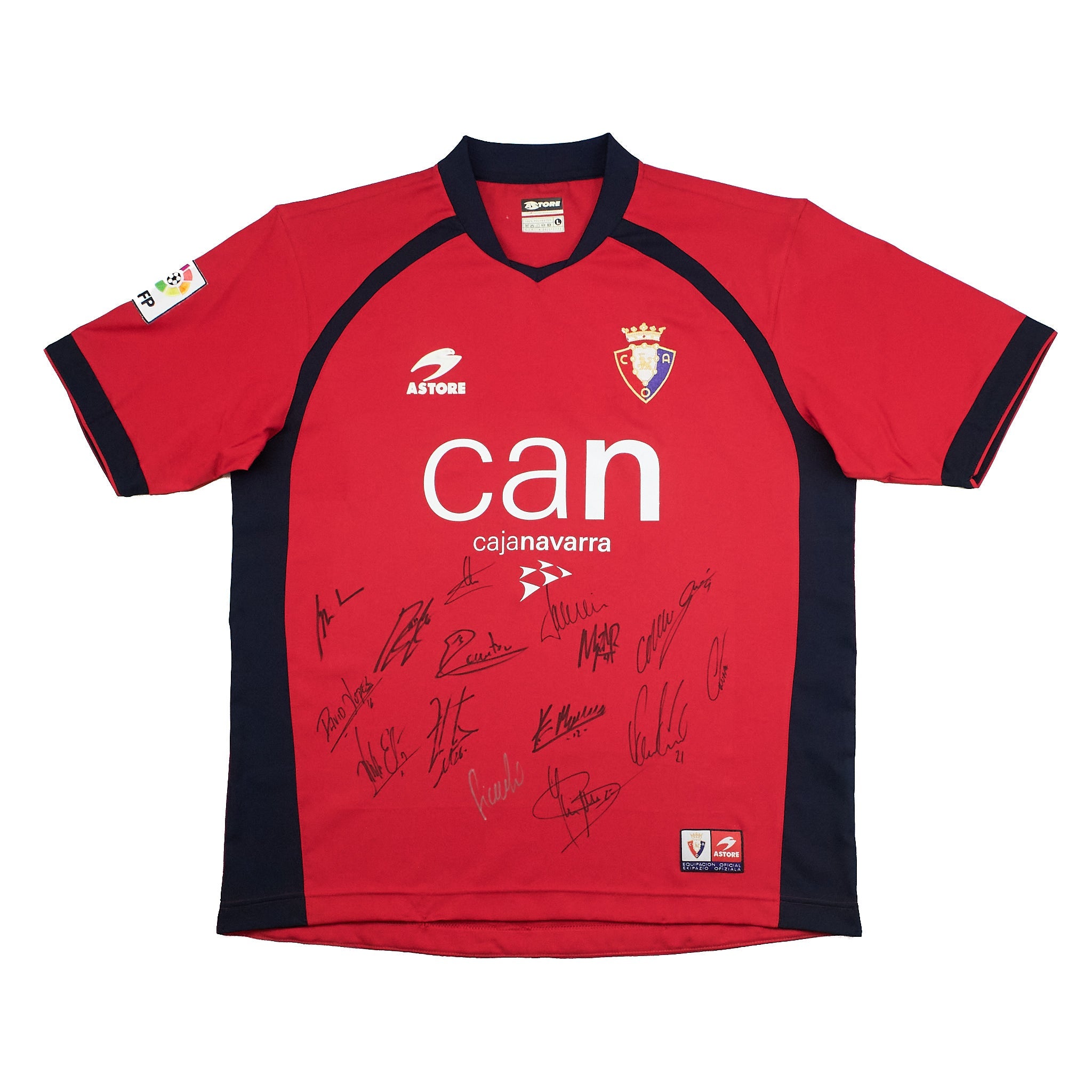 Buy 2004/05 Osasuna *Squad Signed* Home Shirt (L) Astore ~ Free worldwide shipping ~ Authentic Vintage Football Shirts from Cult Kits