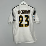 Shop 2004/05 REAL MADIRD BECKHAM #23 *PLAYER ISSUE* HOME SHIRT (M) ADIDAS, classic football shirts, vintage football shirts & retro soccer jerseys at Cult Kits