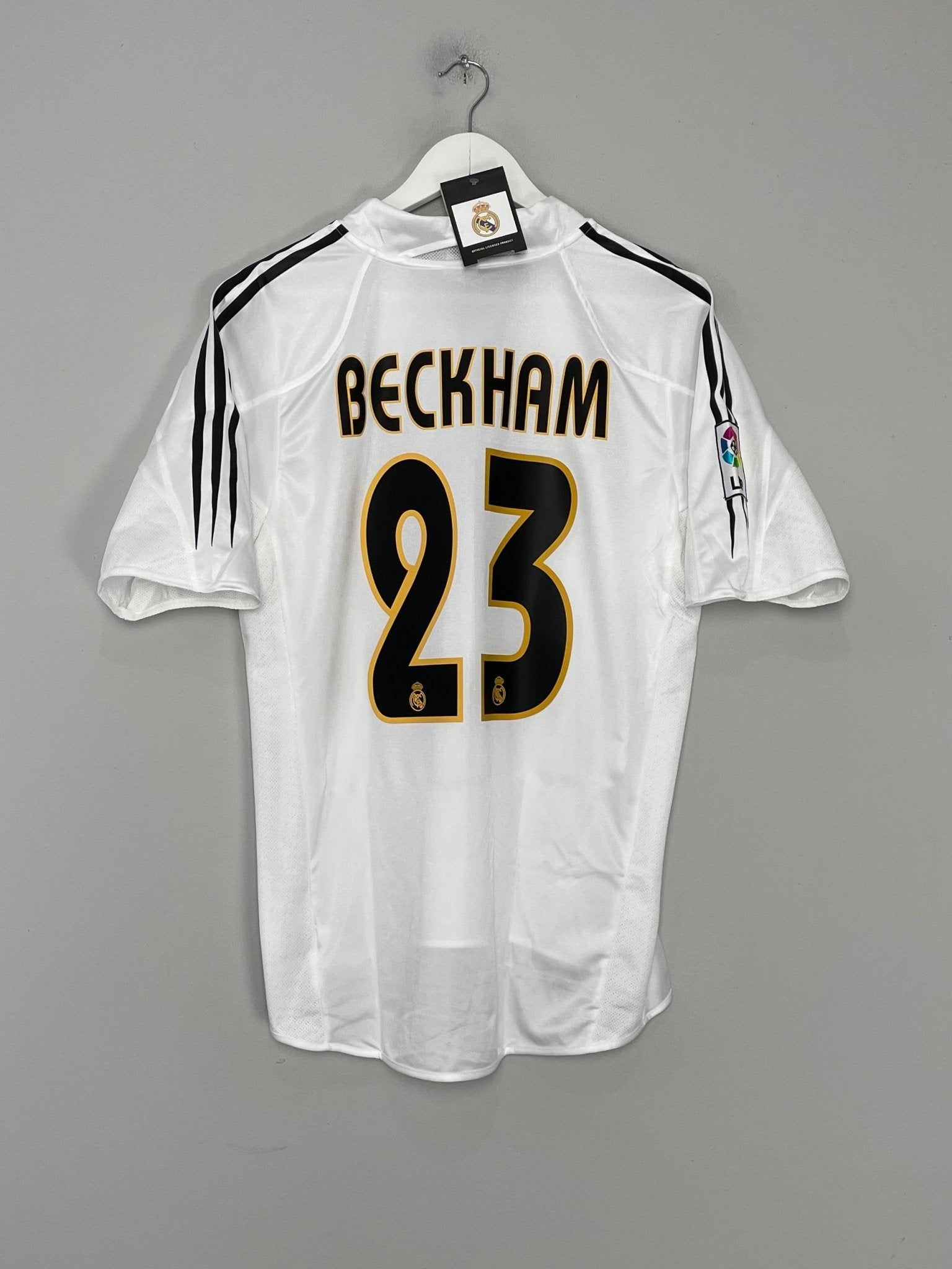 Shop 2004/05 REAL MADRID BECKHAM #23 *BNWT* HOME SHIRT (M) ADIDAS, classic football shirts, vintage football shirts & retro soccer jerseys at Cult Kits
