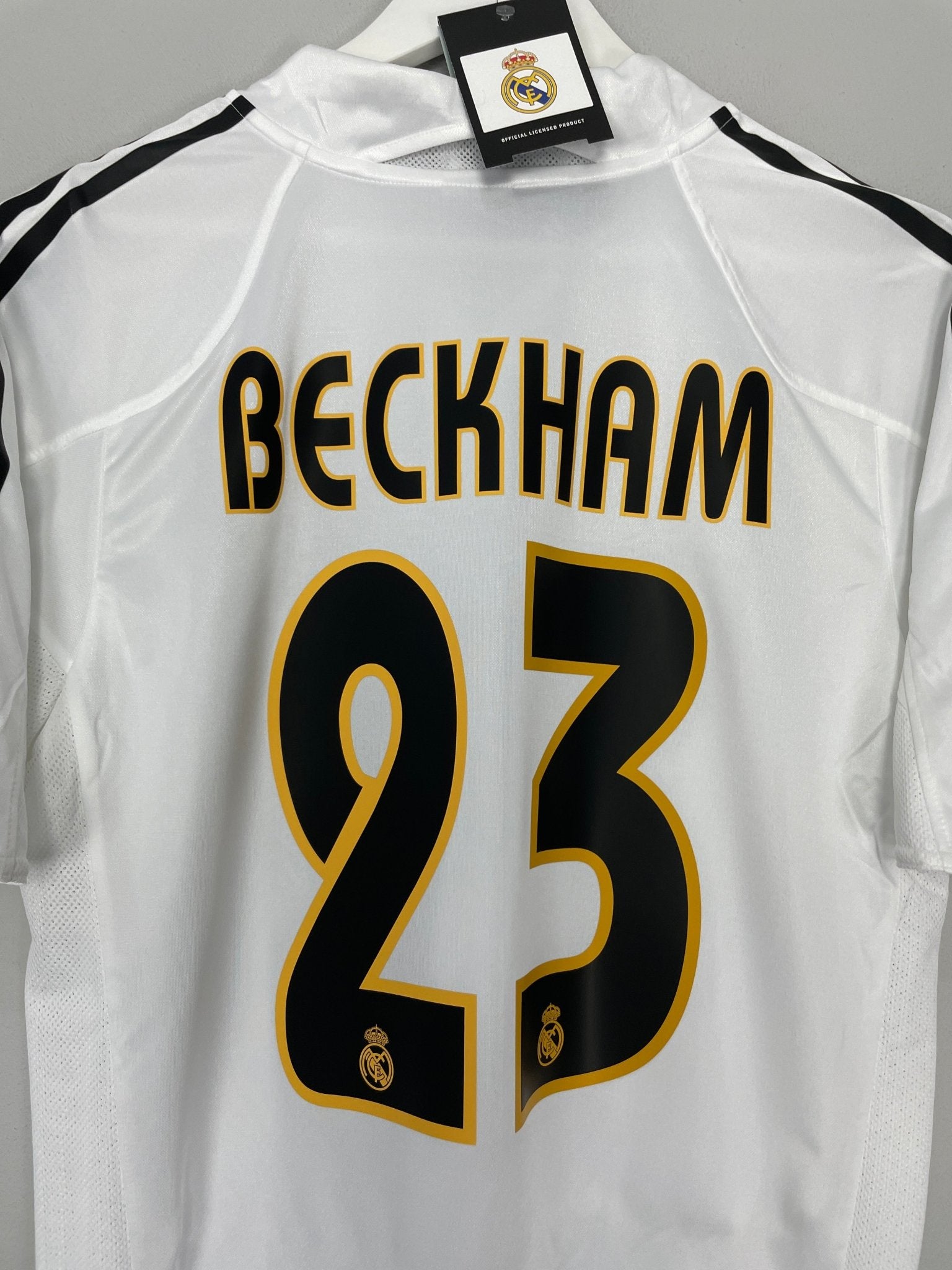 Shop 2004/05 REAL MADRID BECKHAM #23 *BNWT* HOME SHIRT (M) ADIDAS, classic football shirts, vintage football shirts & retro soccer jerseys at Cult Kits