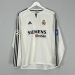 Shop 2004/05 REAL MADRID BECKHAM #23 C/L L/S HOME SHIRT (M) ADIDAS, classic football shirts, vintage football shirts & retro soccer jerseys at Cult Kits