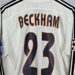 Shop 2004/05 REAL MADRID BECKHAM #23 C/L L/S HOME SHIRT (M) ADIDAS, classic football shirts, vintage football shirts & retro soccer jerseys at Cult Kits