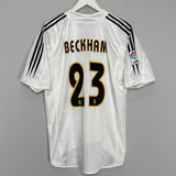 Shop 2004/05 REAL MADRID BECKHAM #23 HOME SHIRT (L) ADIDAS, classic football shirts, vintage football shirts & retro soccer jerseys at Cult Kits
