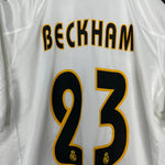 Shop 2004/05 REAL MADRID BECKHAM #23 HOME SHIRT (L) ADIDAS, classic football shirts, vintage football shirts & retro soccer jerseys at Cult Kits