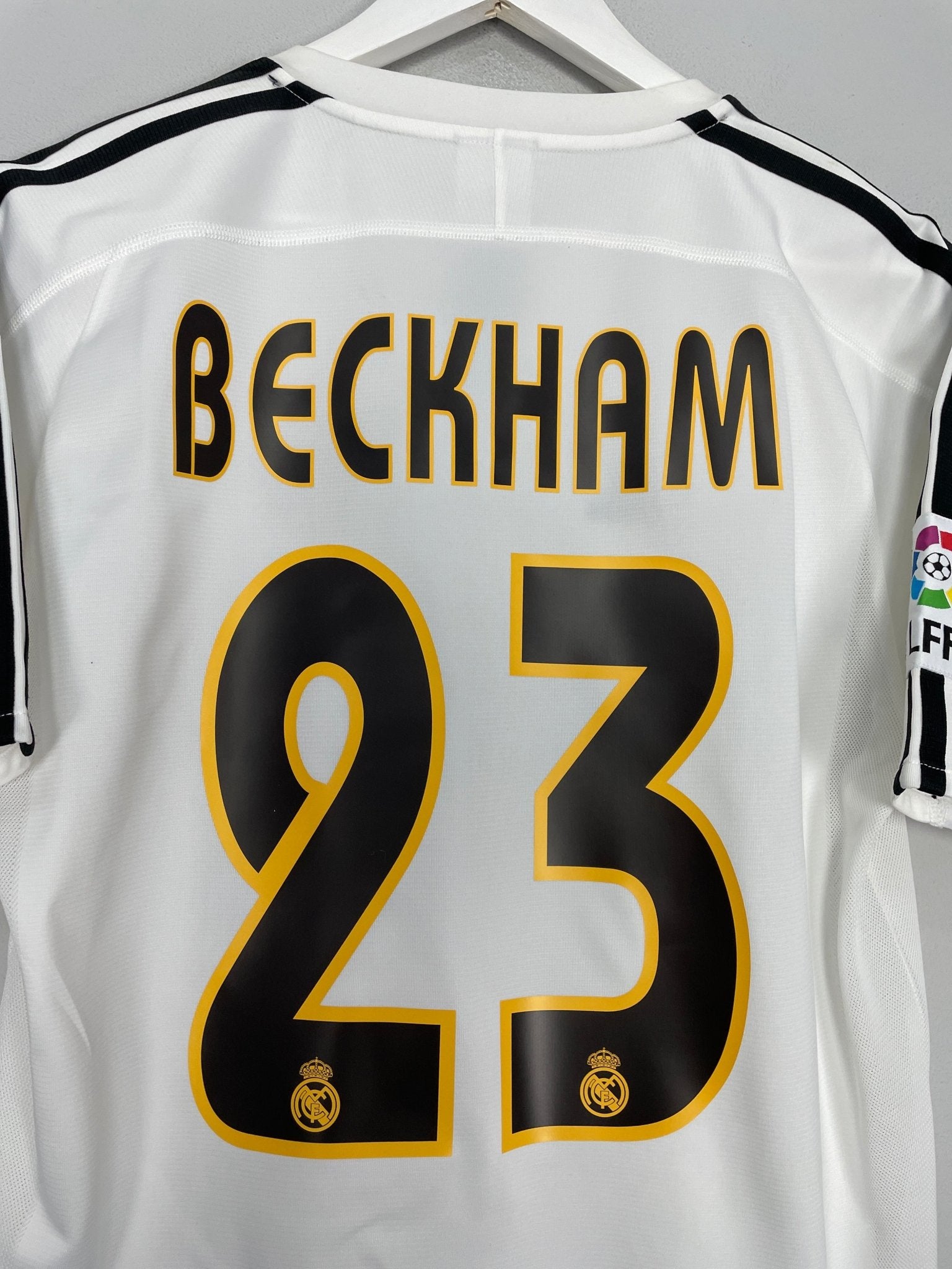 Shop 2004/05 REAL MADRID BECKHAM #23 HOME SHIRT (S) ADIDAS, classic football shirts, vintage football shirts & retro soccer jerseys at Cult Kits