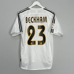 Shop 2004/05 REAL MADRID BECKHAM #23 HOME SHIRT (S) ADIDAS, classic football shirts, vintage football shirts & retro soccer jerseys at Cult Kits