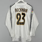 Shop 2004/05 REAL MADRID BECKHAM #23 L/S HOME SHIRT (L) ADIDAS, classic football shirts, vintage football shirts & retro soccer jerseys at Cult Kits