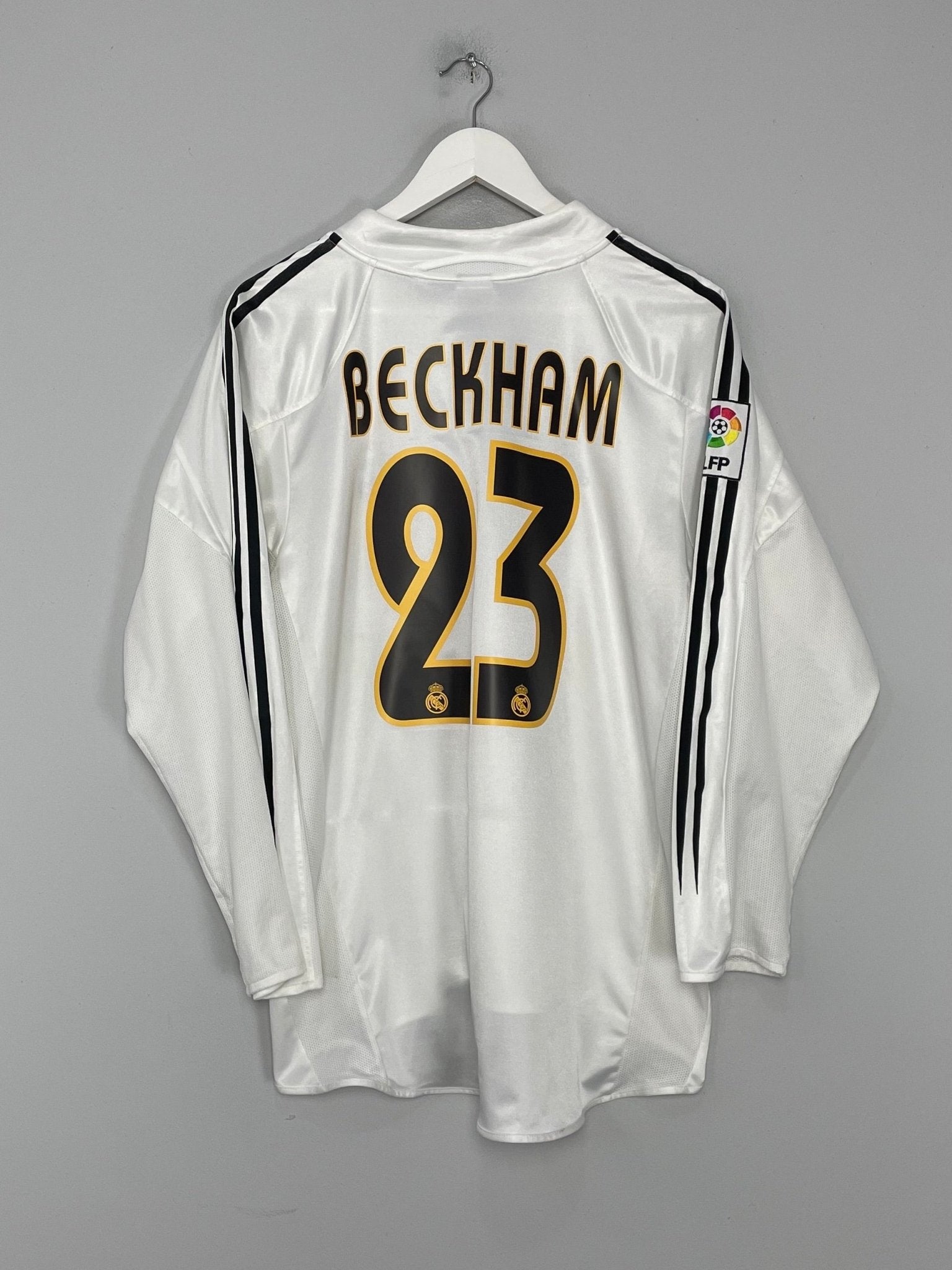Shop 2004/05 REAL MADRID BECKHAM #23 L/S HOME SHIRT (L) ADIDAS, classic football shirts, vintage football shirts & retro soccer jerseys at Cult Kits