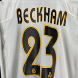 Shop 2004/05 REAL MADRID BECKHAM #23 L/S HOME SHIRT (L) ADIDAS, classic football shirts, vintage football shirts & retro soccer jerseys at Cult Kits