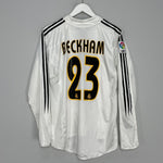 Shop 2004/05 REAL MADRID BECKHAM #23 L/S HOME SHIRT (M) ADIDAS, classic football shirts, vintage football shirts & retro soccer jerseys at Cult Kits