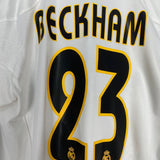 Shop 2004/05 REAL MADRID BECKHAM #23 L/S HOME SHIRT (M) ADIDAS, classic football shirts, vintage football shirts & retro soccer jerseys at Cult Kits