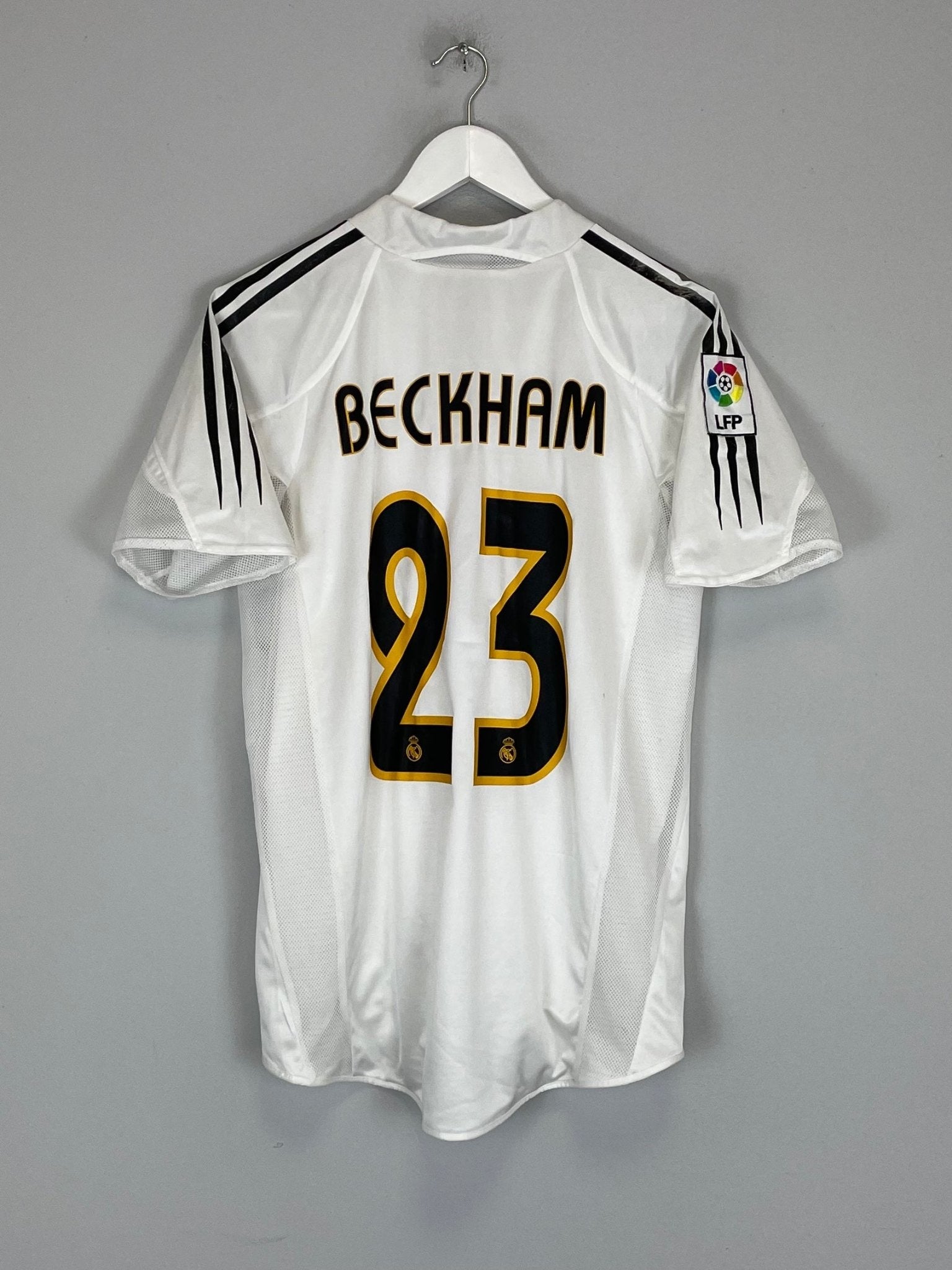 Shop 2004/05 REAL MADRID BECKHAM #23 *PLAYER ISSUE* HOME SHIRT (S) ADIDAS, classic football shirts, vintage football shirts & retro soccer jerseys at Cult Kits
