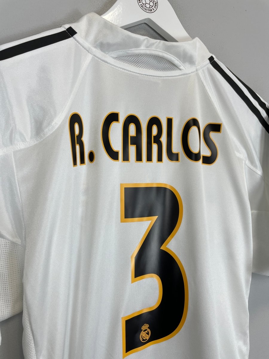 2004/05 REAL MADRID R.CARLOS 3 HOME SHIRT (M) ADIDAS - Cult Kits - Medium - Buy Vintage Football Shirts, Authentic Retro Football Shirts For Sale, Classic Football Shirts & Soccer Jersey