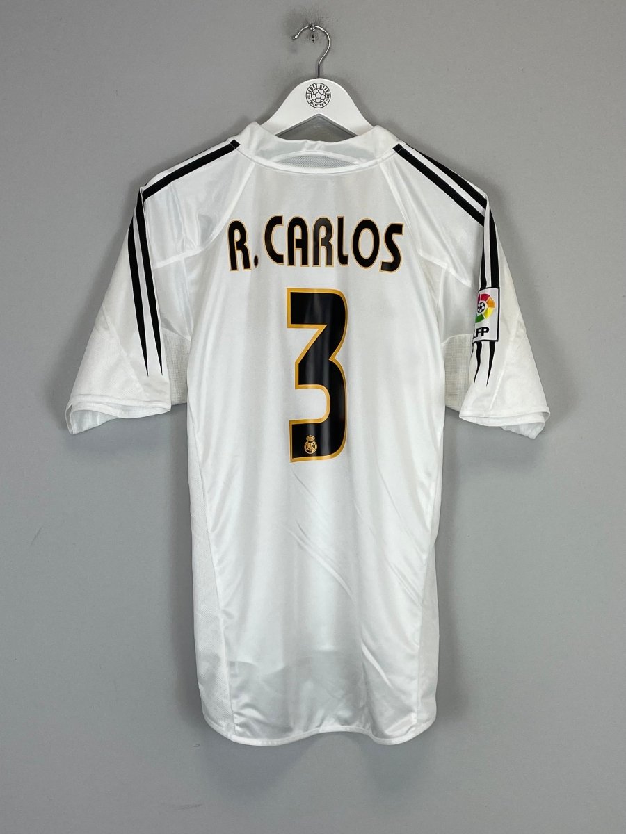 2004/05 REAL MADRID R.CARLOS 3 HOME SHIRT (M) ADIDAS - Cult Kits - Medium - Buy Vintage Football Shirts, Authentic Retro Football Shirts For Sale, Classic Football Shirts & Soccer Jersey