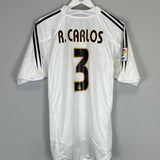 2004/05 REAL MADRID R.CARLOS 3 HOME SHIRT (M) ADIDAS - Cult Kits - Medium - Buy Vintage Football Shirts, Authentic Retro Football Shirts For Sale, Classic Football Shirts & Soccer Jersey