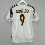 Shop 2004/05 REAL MADRID RONALDO #9 C/L HOME SHIRT (S) ADIDAS, classic football shirts, vintage football shirts & retro soccer jerseys at Cult Kits