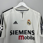 Shop 2004/05 REAL MADRID RONALDO #9 C/L HOME SHIRT (S) ADIDAS, classic football shirts, vintage football shirts & retro soccer jerseys at Cult Kits