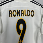 Shop 2004/05 REAL MADRID RONALDO #9 C/L HOME SHIRT (S) ADIDAS, classic football shirts, vintage football shirts & retro soccer jerseys at Cult Kits