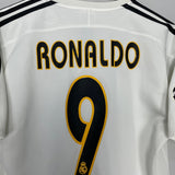 Shop 2004/05 REAL MADRID RONALDO #9 C/L HOME SHIRT (S) ADIDAS, classic football shirts, vintage football shirts & retro soccer jerseys at Cult Kits