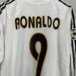 Shop 2004/05 REAL MADRID RONALDO #9 C/L L/S HOME SHIRT (M) ADIDAS, classic football shirts, vintage football shirts & retro soccer jerseys at Cult Kits