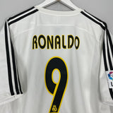Shop 2004/05 REAL MADRID RONALDO #9 HOME SHIRT (XL) ADIDAS, classic football shirts, vintage football shirts & retro soccer jerseys at Cult Kits