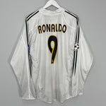 Shop 2004/05 REAL MADRID RONALDO #9 L/S C/L HOME SHIRT (L) ADIDAS, classic football shirts, vintage football shirts & retro soccer jerseys at Cult Kits