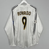 Shop 2004/05 REAL MADRID RONALDO #9 L/S C/L HOME SHIRT (L) ADIDAS, classic football shirts, vintage football shirts & retro soccer jerseys at Cult Kits