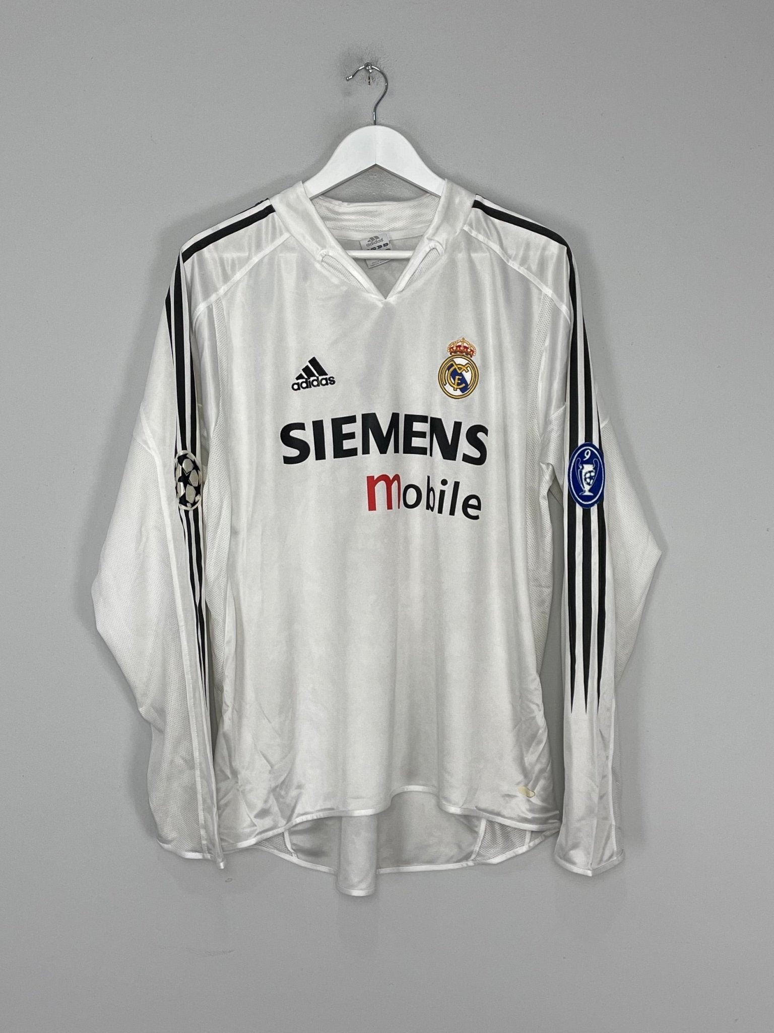 Shop 2004/05 REAL MADRID RONALDO #9 L/S C/L HOME SHIRT (L) ADIDAS, classic football shirts, vintage football shirts & retro soccer jerseys at Cult Kits